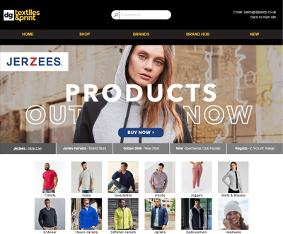 DG Textiles and Print Custom Website Example Homepage